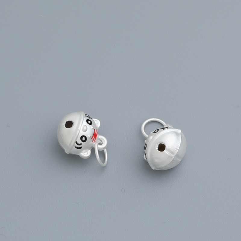 S990 Sterling Silver Epoxy Tiger Bell Pendant - DIY Accessories