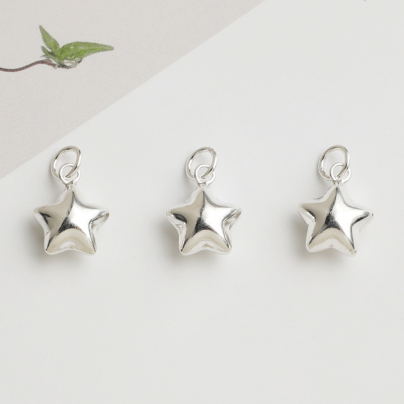 S925 Sterling Silver 3D Star Pendant - DIY Accessories