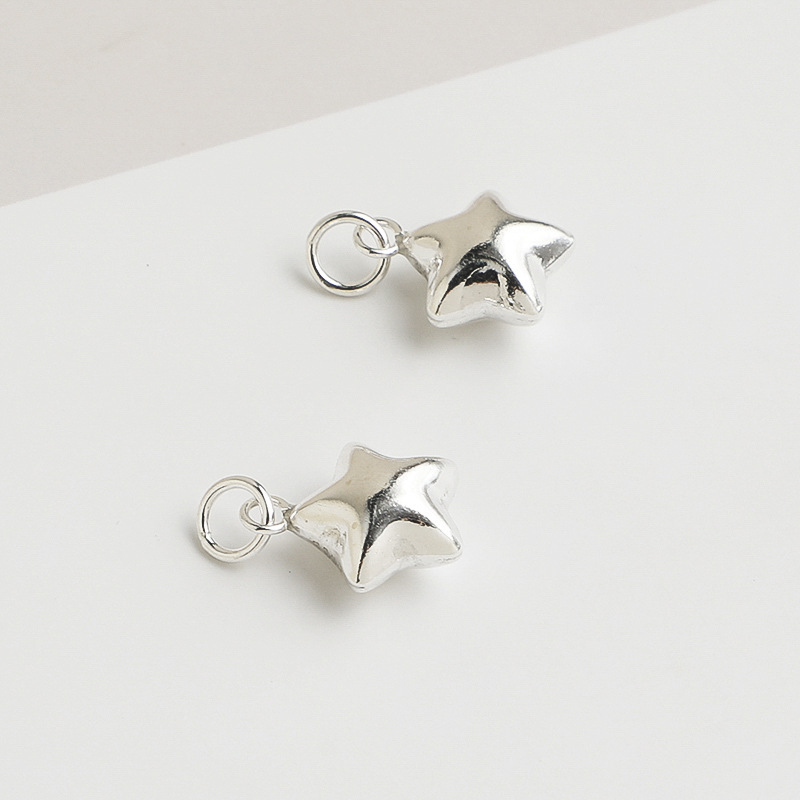 S925 Sterling Silver 3D Star Pendant - DIY Accessories