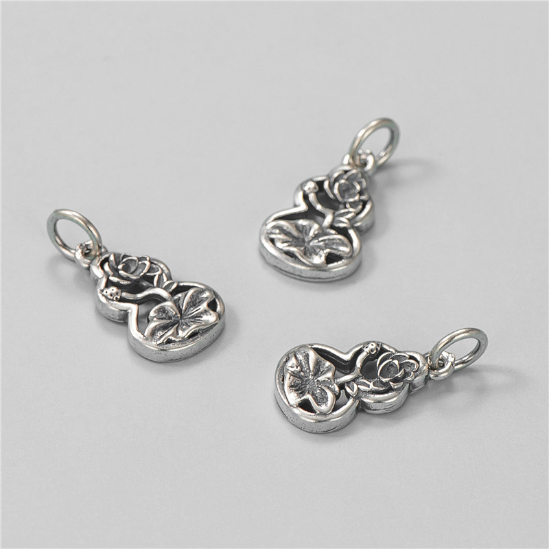 S925 Sterling Silver Thai Silver Vintage Lotus Gourd Pendant - DIY Accessories