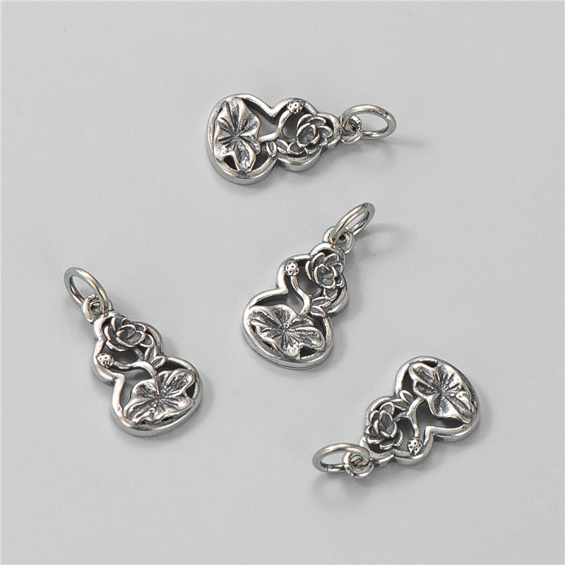 S925 Sterling Silver Thai Silver Vintage Lotus Gourd Pendant - DIY Accessories