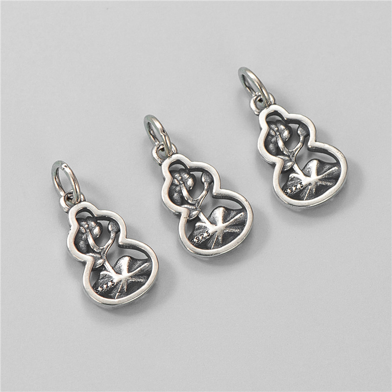 S925 Sterling Silver Thai Silver Vintage Lotus Gourd Pendant - DIY Accessories