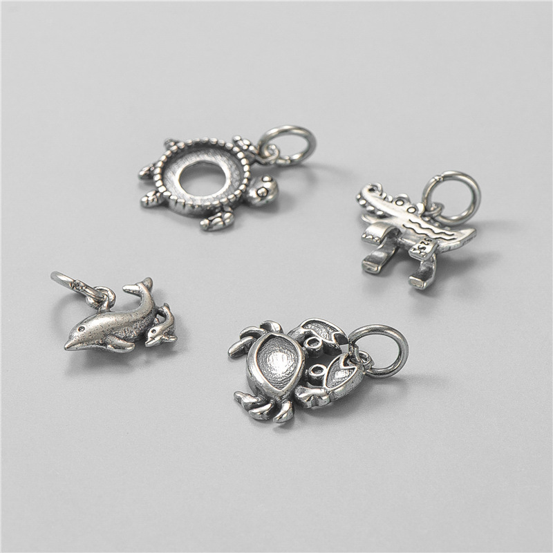 S925 Sterling Silver Thai Silver Marine Life Pendant - DIY Accessories