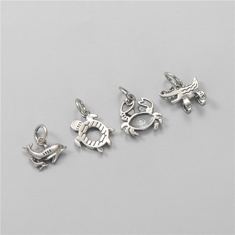 S925 Sterling Silver Thai Silver Marine Life Pendant - DIY Accessories
