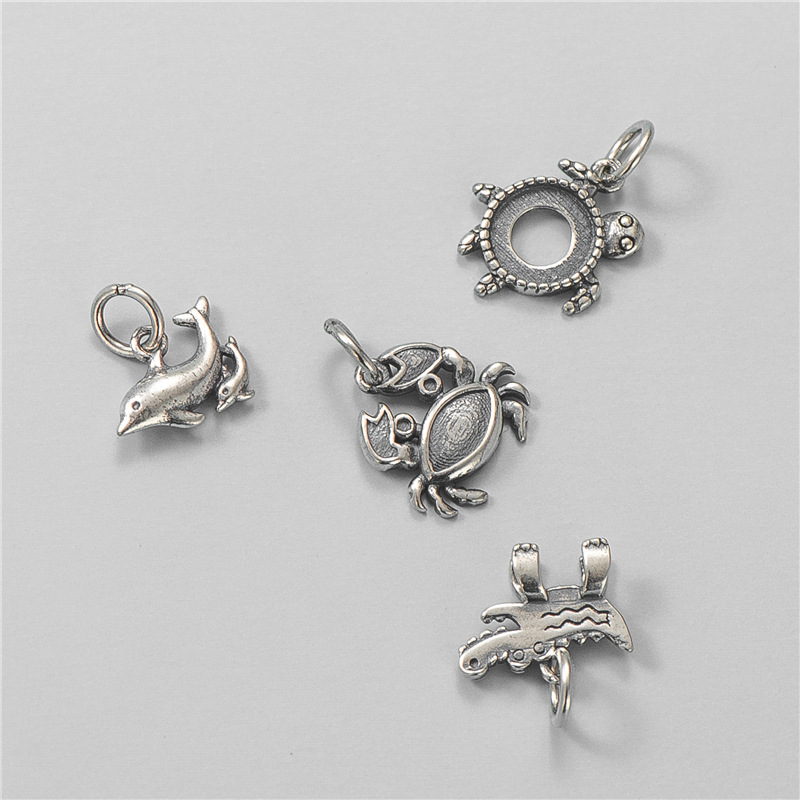 S925 Sterling Silver Thai Silver Marine Life Pendant - DIY Accessories