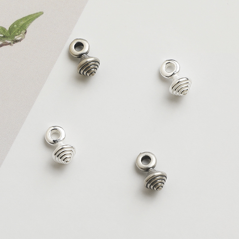 S925 Sterling Silver Vintage Spinning Top Pendant - DIY Accessory