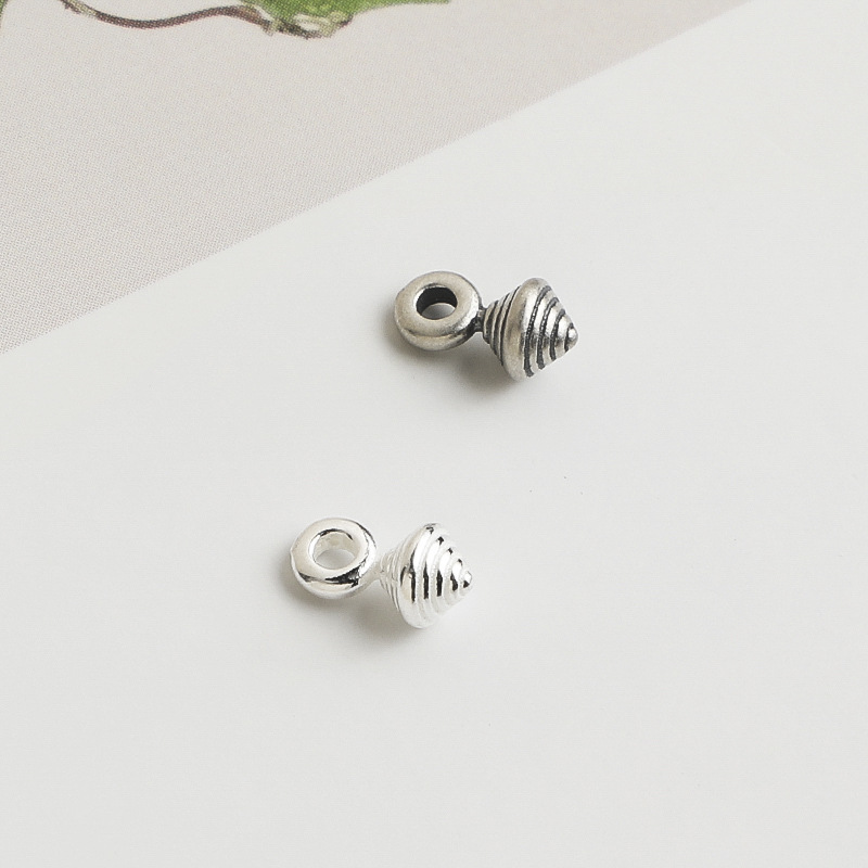 S925 Sterling Silver Vintage Spinning Top Pendant - DIY Accessory