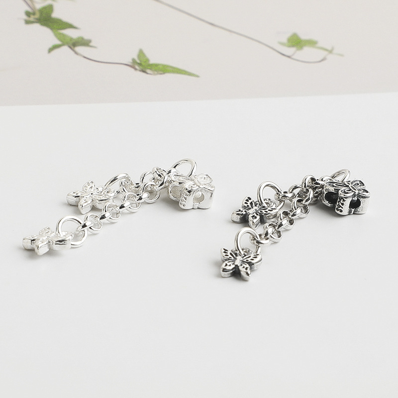 S925 Sterling Silver Thai Silver Butterfly Tassel Pendant - DIY Accessories