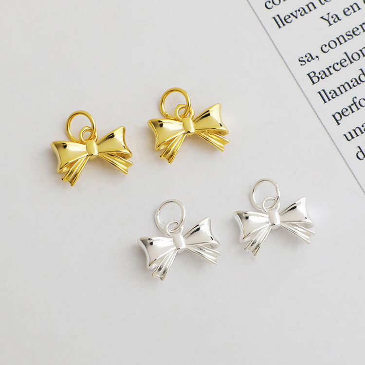 S925 Sterling Silver Exquisitely Crafted Bow Pendant - DIY Accessory