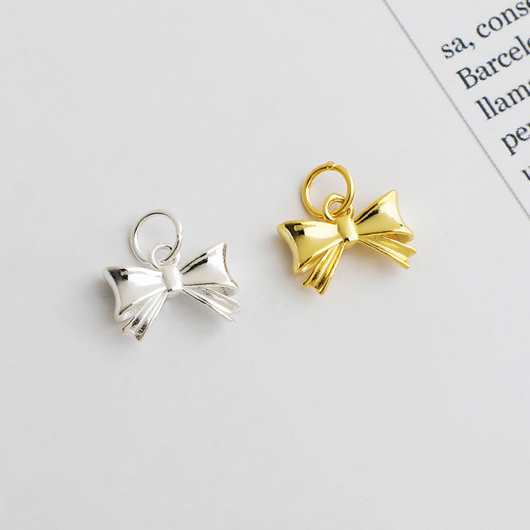 S925 Sterling Silver Exquisitely Crafted Bow Pendant - DIY Accessory