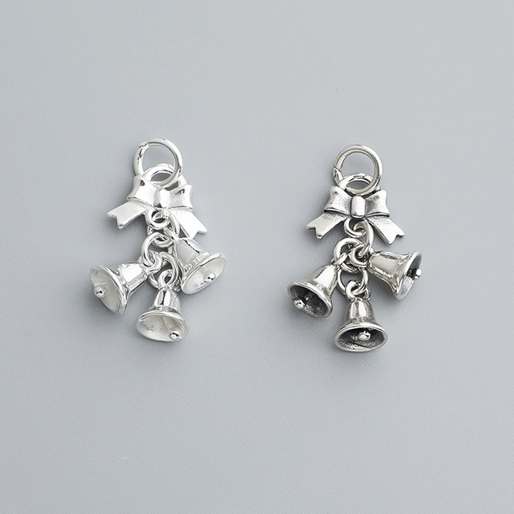 S925 Sterling Silver Bow Bell Pendant - DIY Accessory