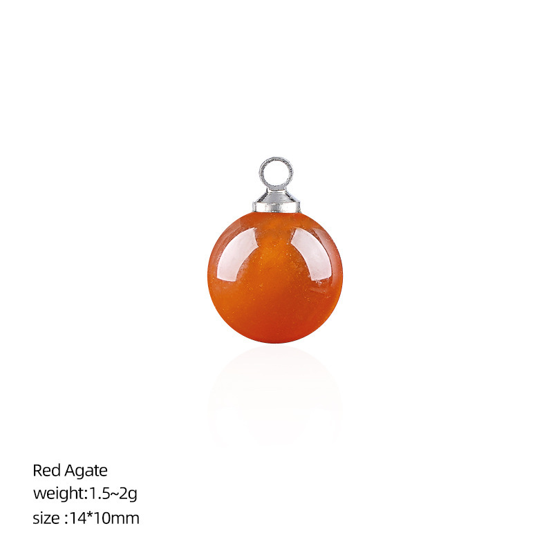 MYK4010-10 pieces/bag10mm Natural Stone Spherical Pendant
