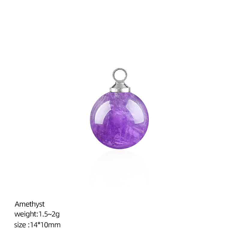 MYK4010-10 pieces/bag10mm Natural Stone Spherical Pendant