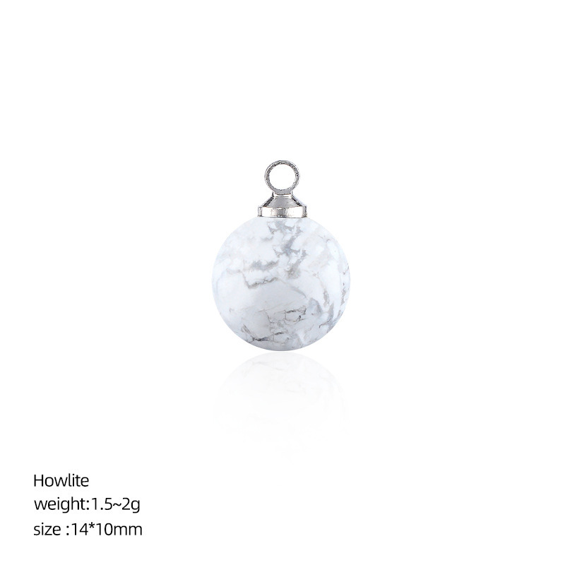 MYK4010-10 pieces/bag10mm Natural Stone Spherical Pendant