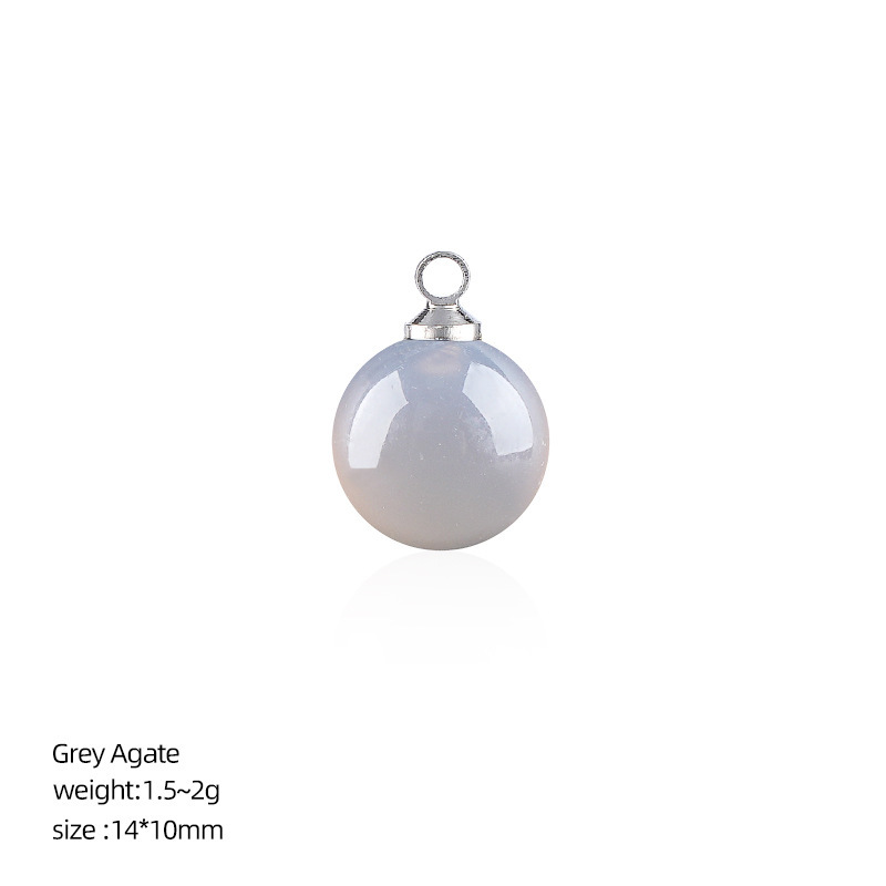 MYK4010-10 pieces/bag10mm Natural Stone Spherical Pendant