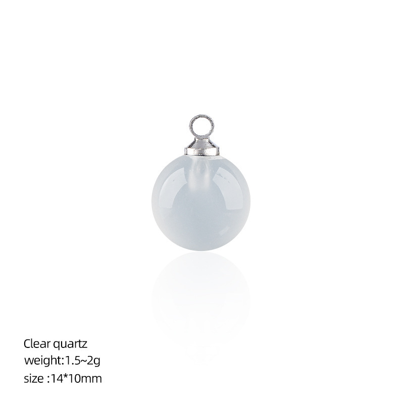 MYK4010-10 pieces/bag10mm Natural Stone Spherical Pendant