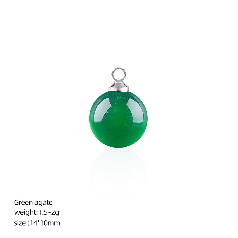 MYK4010-10 pieces/bag10mm Natural Stone Spherical Pendant