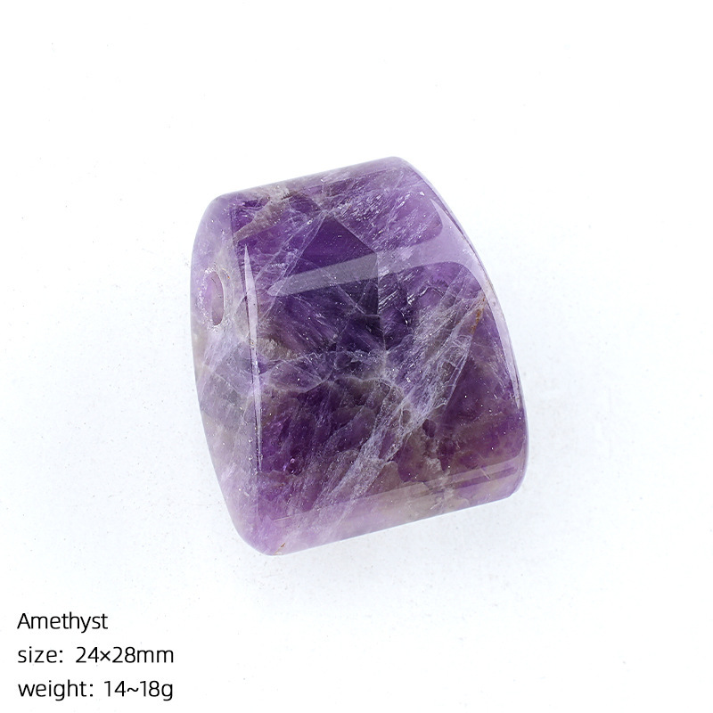 MYK4015-Large-hole natural crystal axe pendant