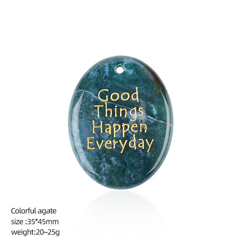 MYK4009-Natural Crystal Palm Stone Pendant DIY Necklace Charm