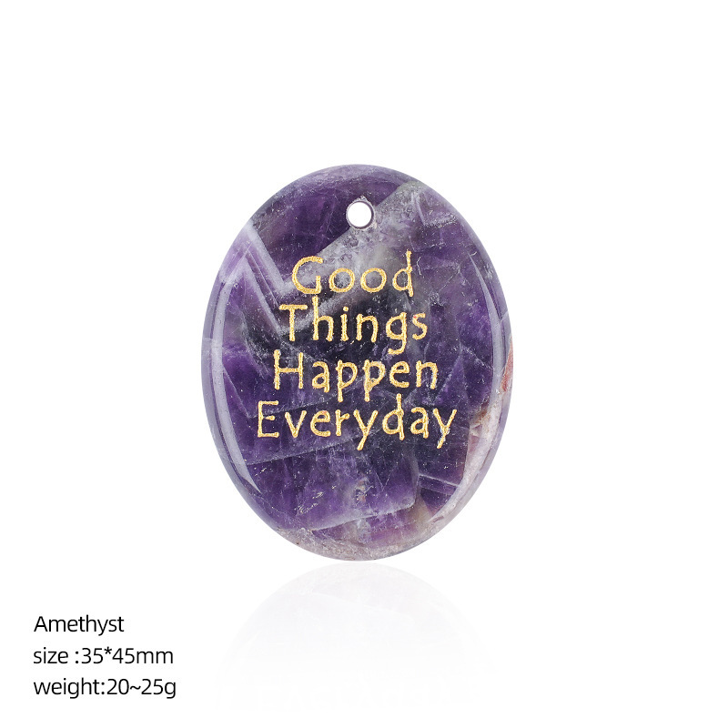 MYK4009-Natural Crystal Palm Stone Pendant DIY Necklace Charm