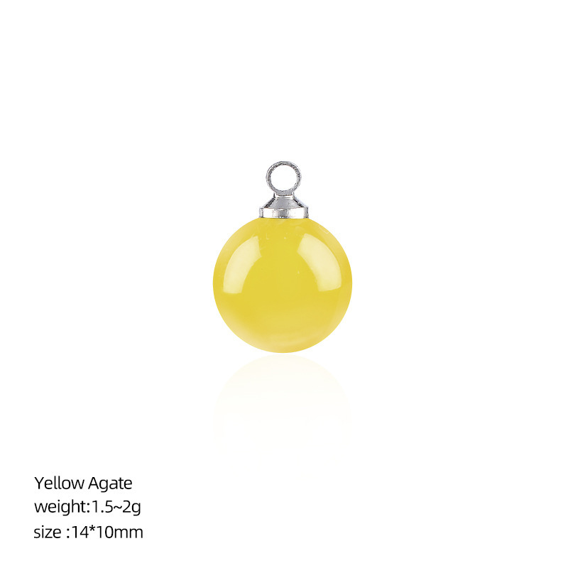 MYK4010-10 pieces/bag10mm Natural Stone Spherical Pendant