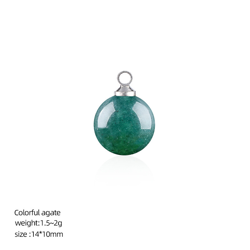 MYK4010-10 pieces/bag10mm Natural Stone Spherical Pendant