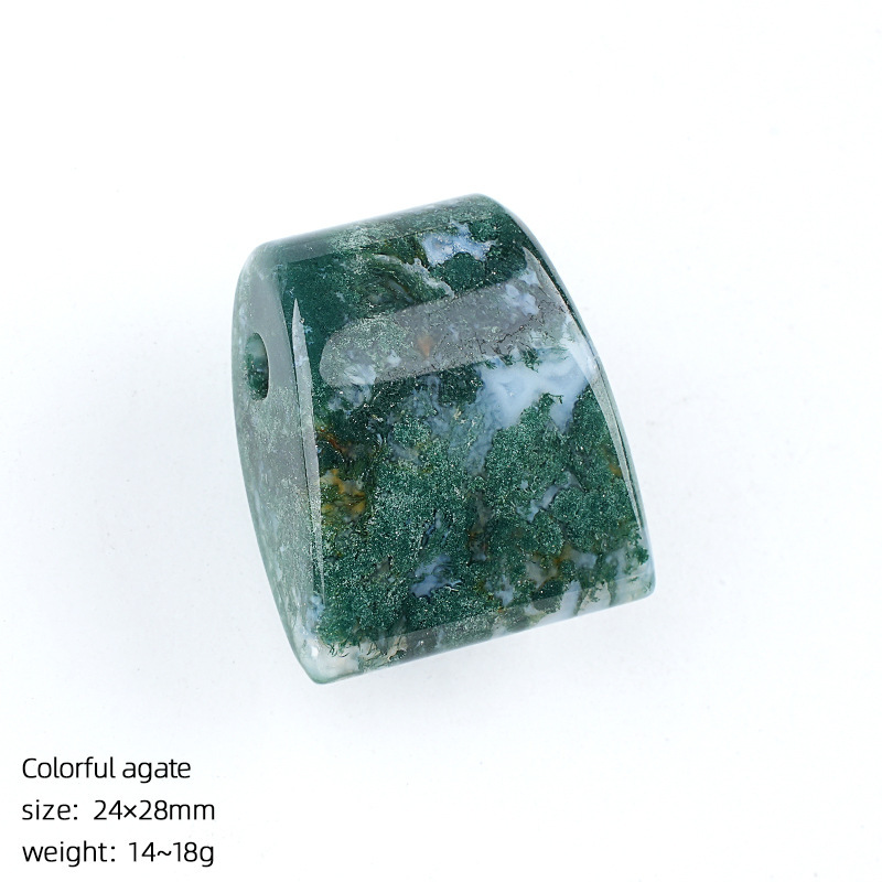 MYK4015-Large-hole natural crystal axe pendant