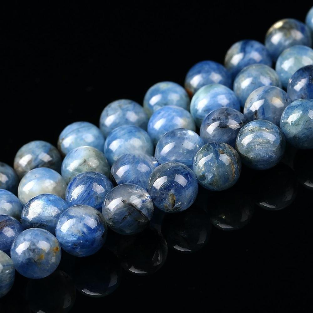 MYK4007-Natural kyanite round loose beads