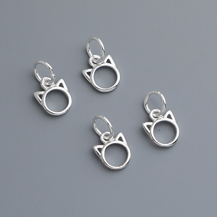 S925 Sterling Silver Kitten Pendant - DIY Accessories
