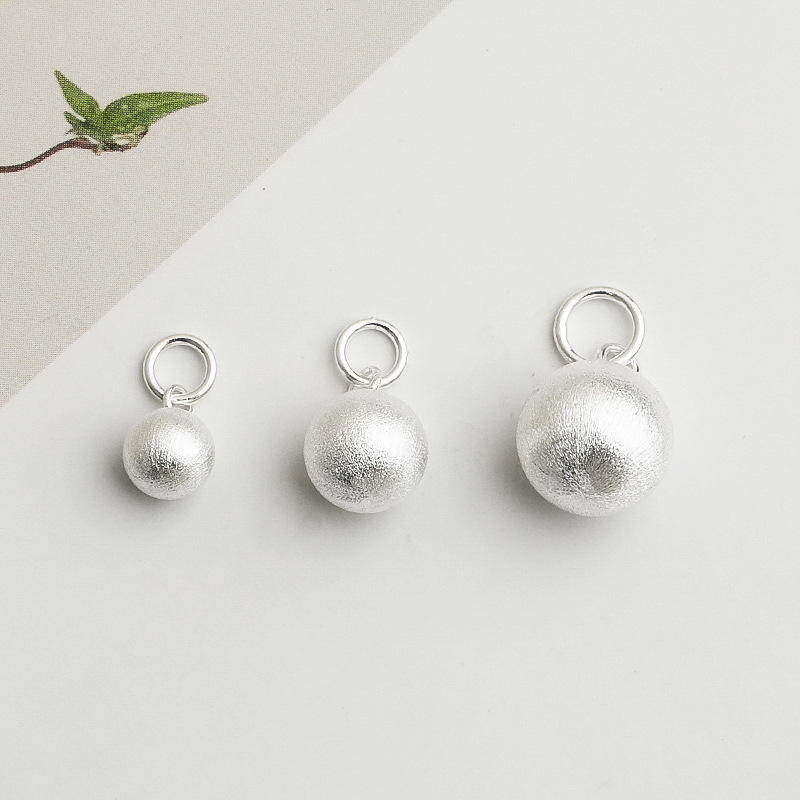 S925 Sterling Silver Finely Brushed Round Pendant - DIY Accessory