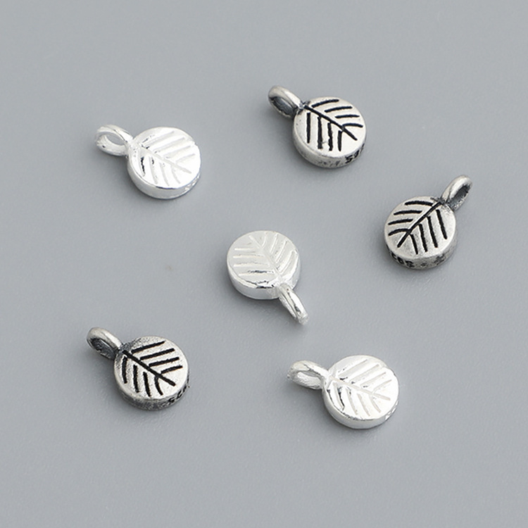 S925 Sterling Silver Thai Silver Leaf Pendant - DIY Accessory