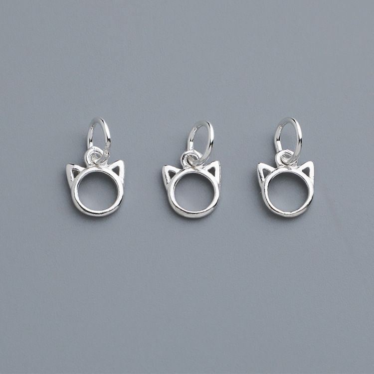 S925 Sterling Silver Kitten Pendant - DIY Accessories