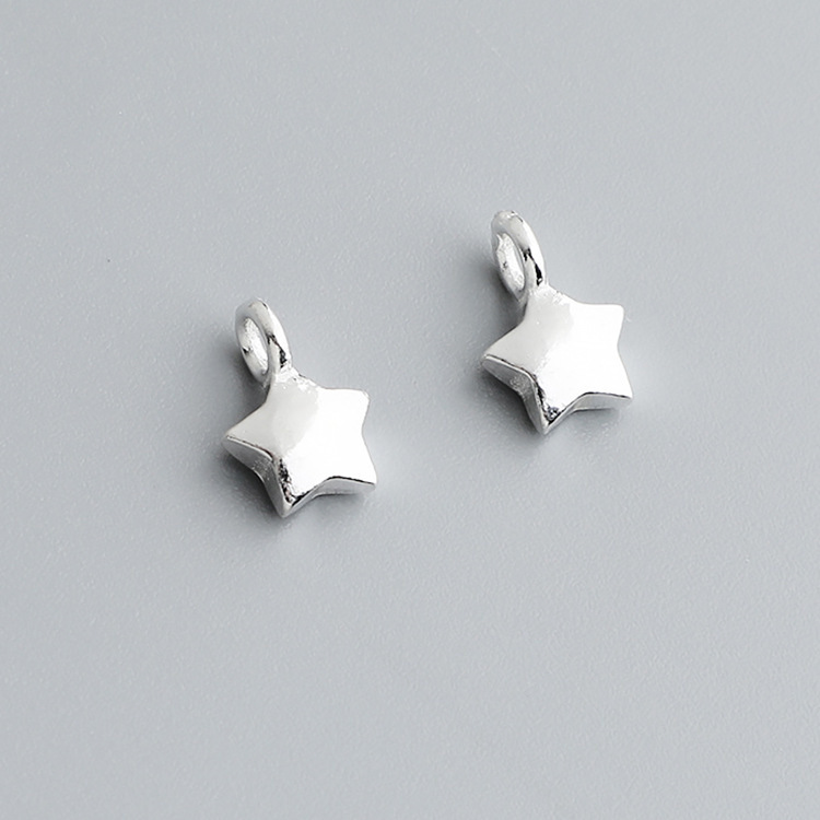 S925 Sterling Silver Star and Moon Pendant - DIY Accessories
