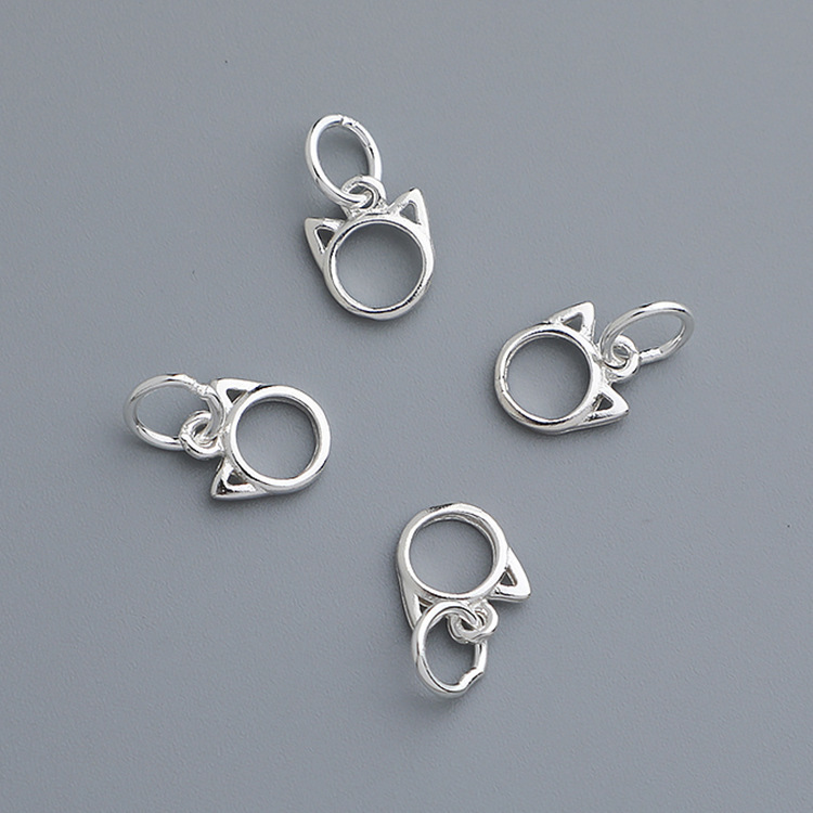 S925 Sterling Silver Kitten Pendant - DIY Accessories