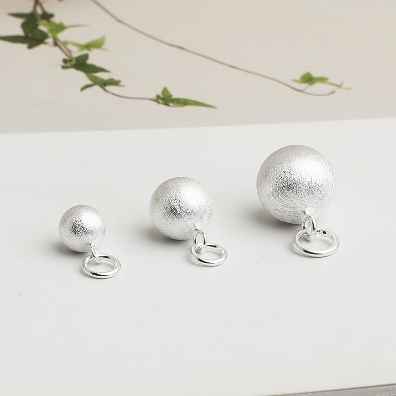 S925 Sterling Silver Finely Brushed Round Pendant - DIY Accessory