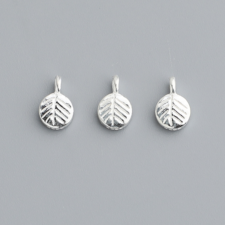 S925 Sterling Silver Thai Silver Leaf Pendant - DIY Accessory