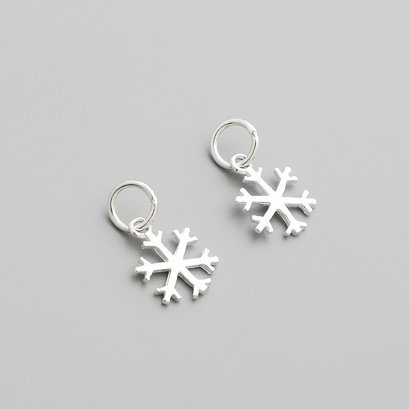 S925 Sterling Silver Christmas Snowflake Pendant - DIY Accessories