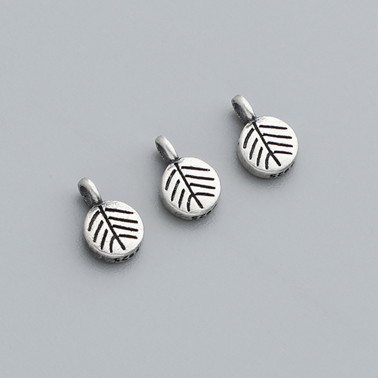 S925 Sterling Silver Thai Silver Leaf Pendant - DIY Accessory