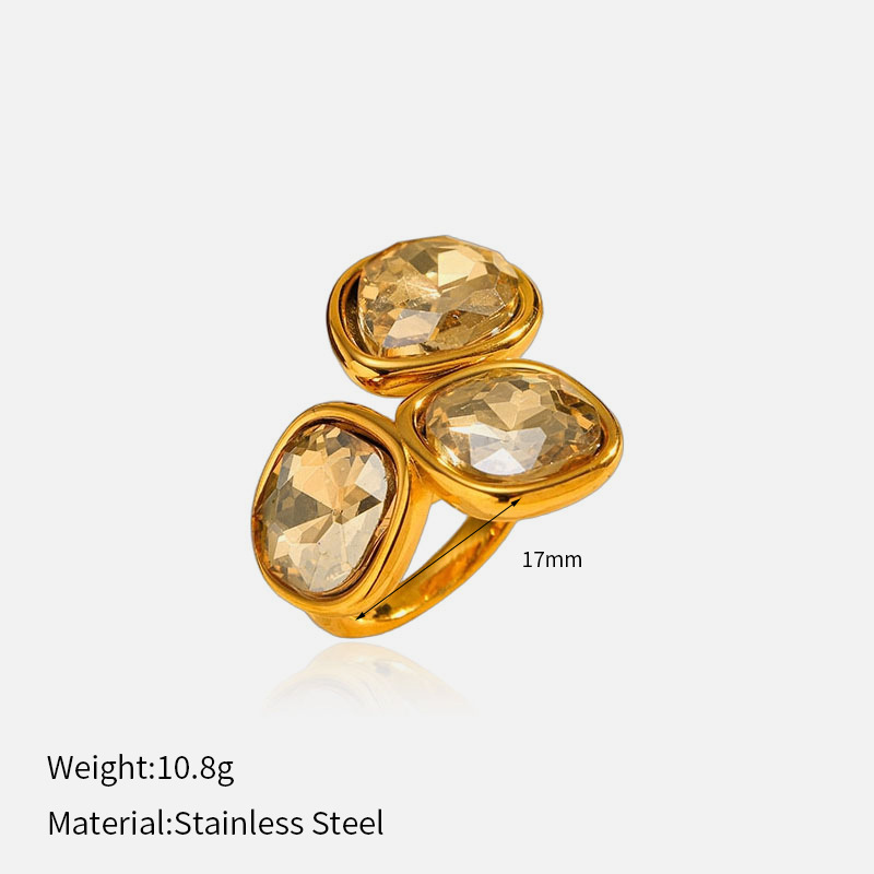 MYK4049-Diamond-set Stainless Steel Ring