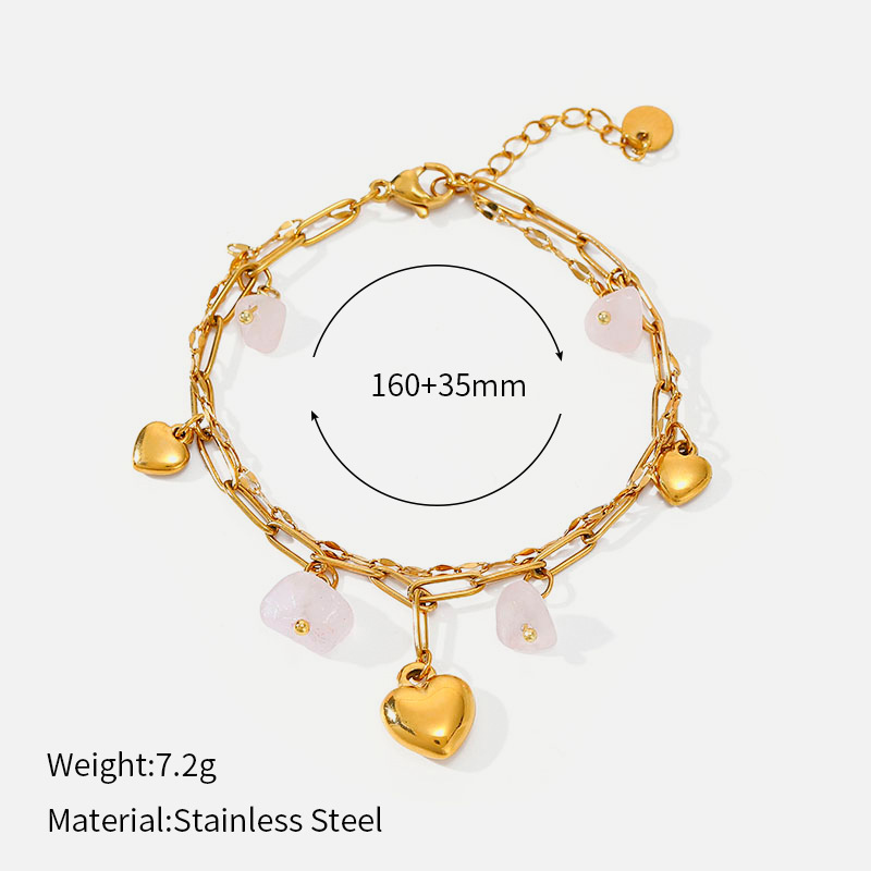 MYK4046-Double-Layer Stainless Steel Natural Stone Bracelet