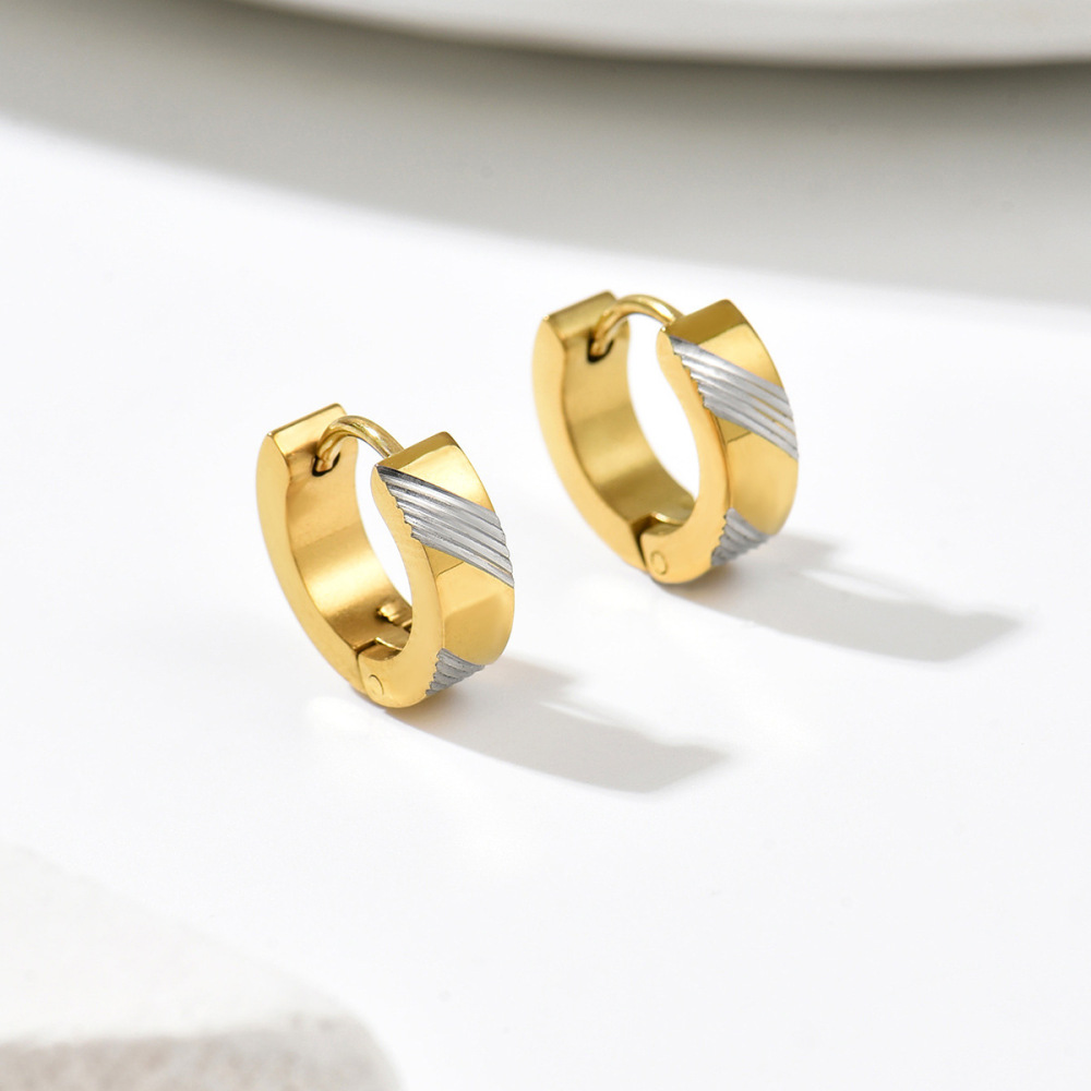 MYK4064-Minimalist Geometric Twill Earrings