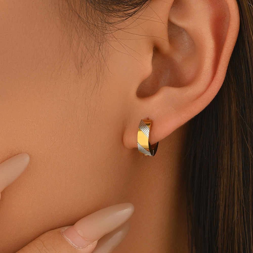 MYK4064-Minimalist Geometric Twill Earrings