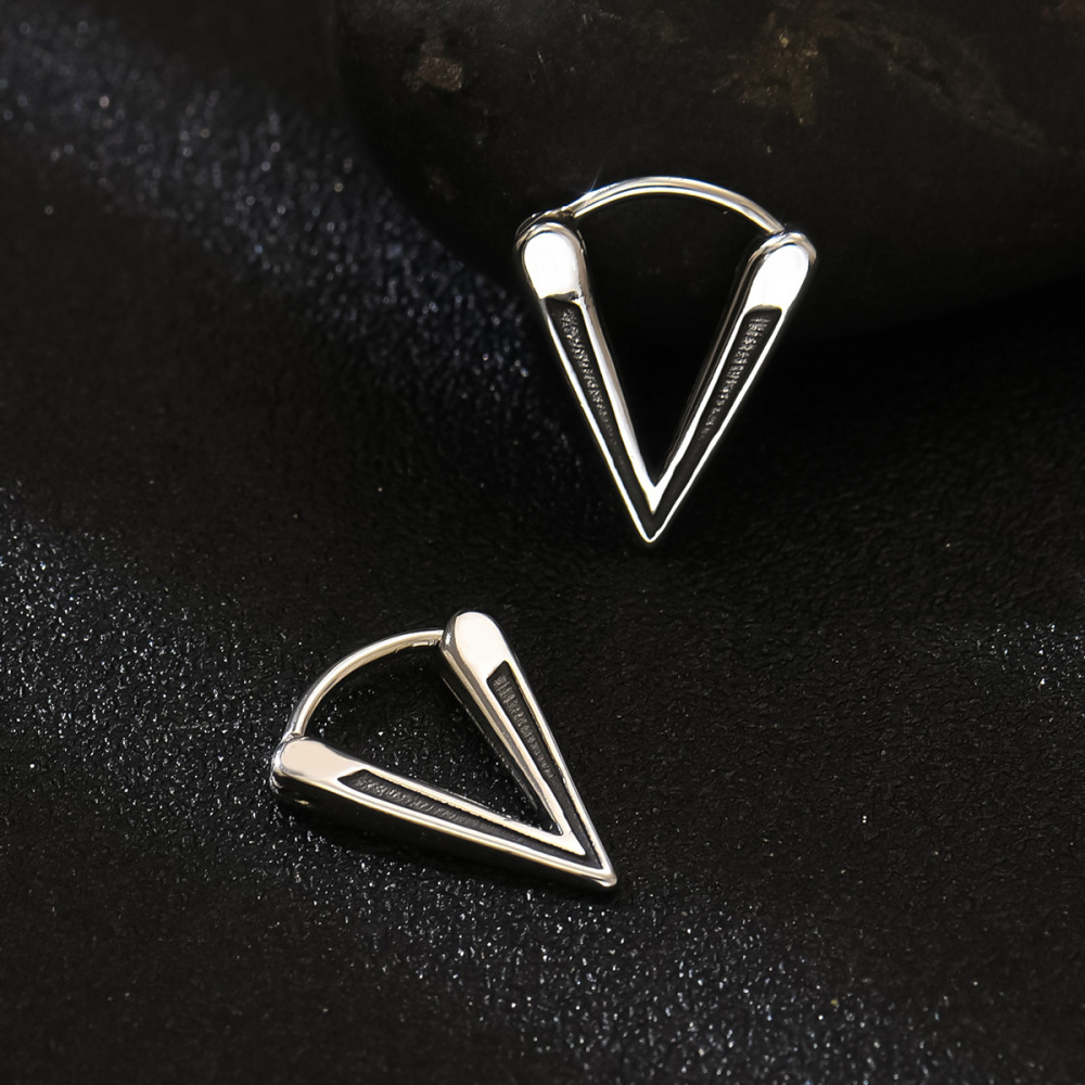 MYK4063-Cool and stylish geometric triangle hoop earrings