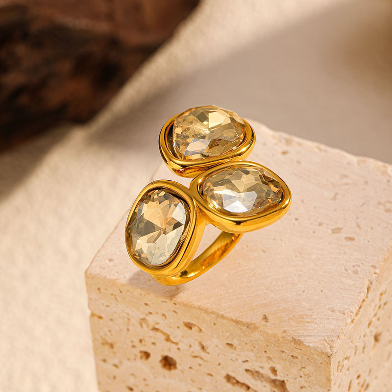 MYK4049-Diamond-set Stainless Steel Ring