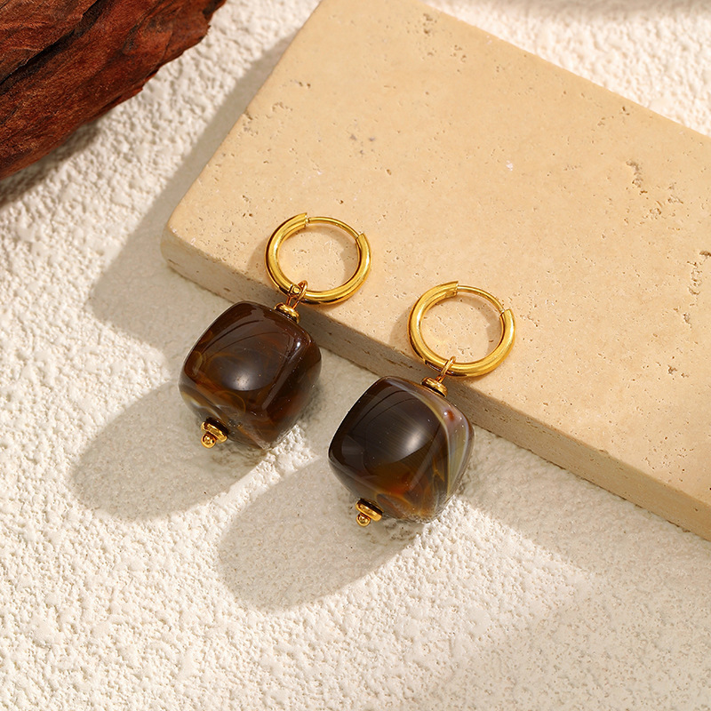 MYK4056-Maillard Tiger Eye Earrings