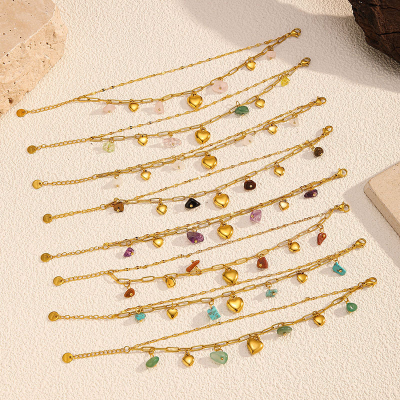 MYK4046-Double-Layer Stainless Steel Natural Stone Bracelet