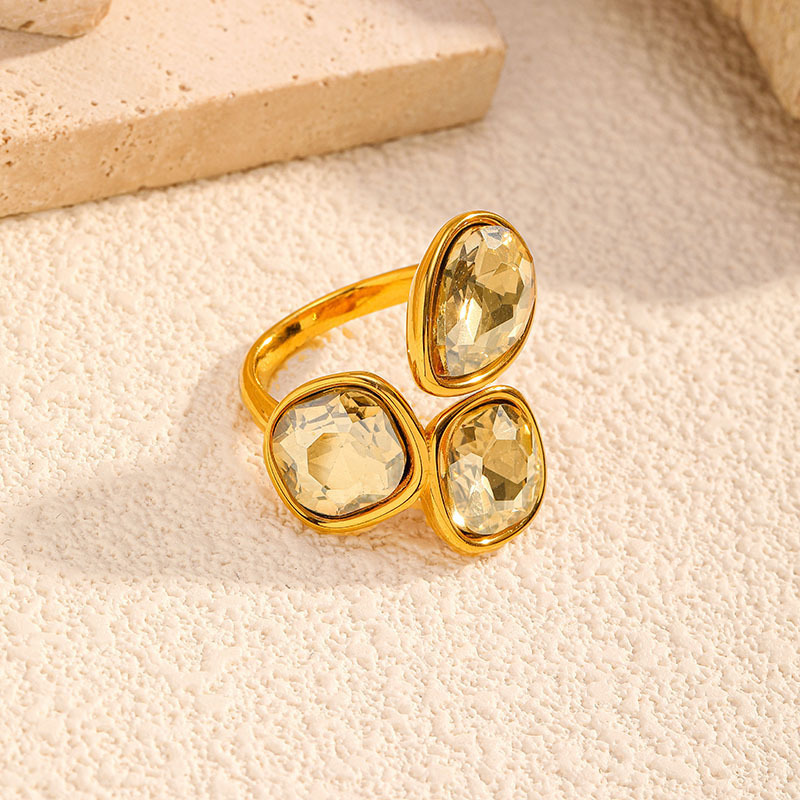 MYK4049-Diamond-set Stainless Steel Ring