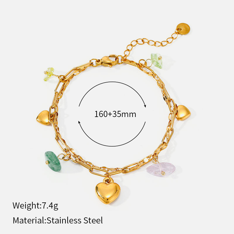MYK4046-Double-Layer Stainless Steel Natural Stone Bracelet