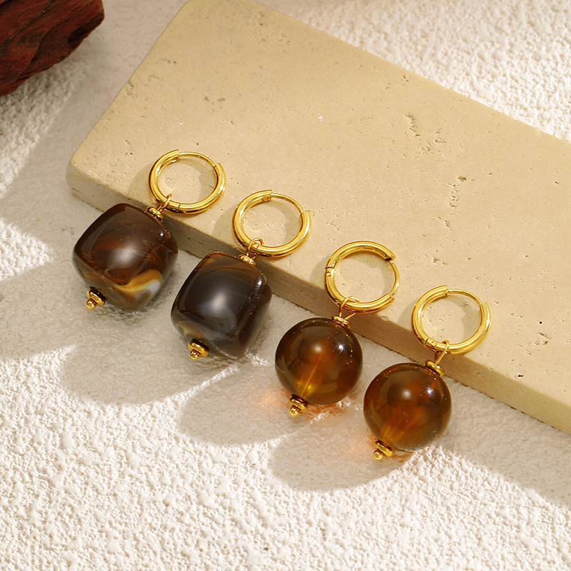 MYK4056-Maillard Tiger Eye Earrings