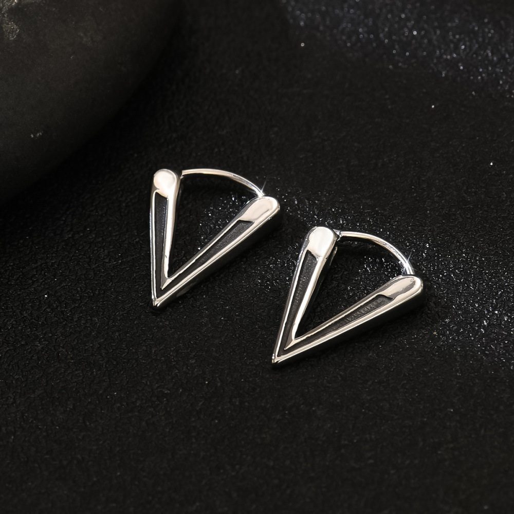 MYK4063-Cool and stylish geometric triangle hoop earrings